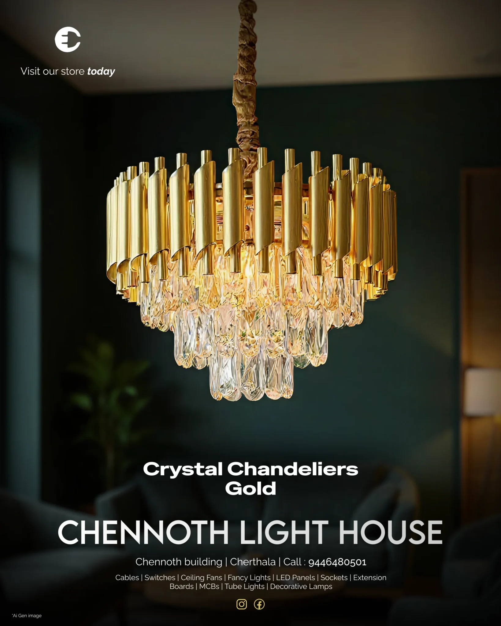 Freelance Digital Marketer in Alappuzha Crystal Chandeliers gold